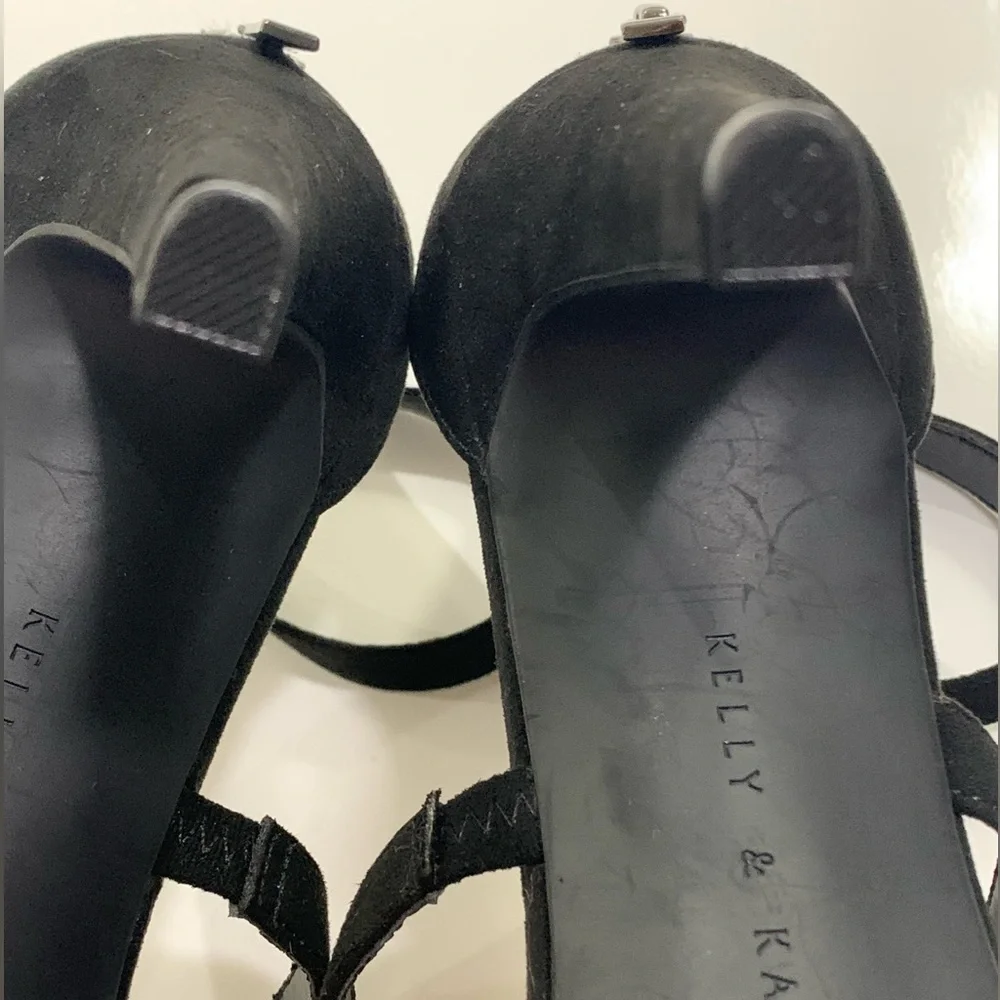 Kelly and Katie Black Size 9.5 Women's Heels Sandals Shoes - Picture 9 of 13